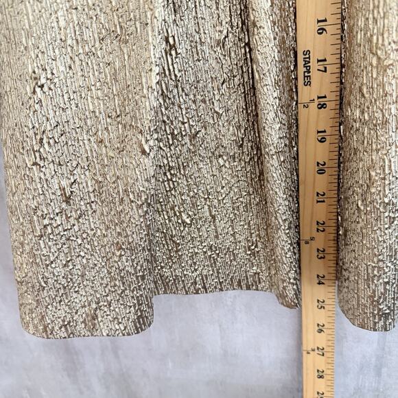 Eliza J Skirt Size 6 A-line Gold Metallic Box Pleat Lined Pockets Maximalist - Picture 10 of 11